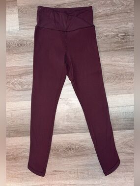 Women’s Athleta Ribbed High-Waist Burgundy Leggings